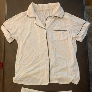 Matching white/black womens pajama set